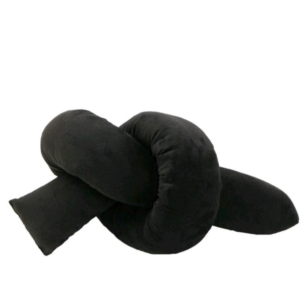 2 Bullseye's Playground Knot Toss Pillow Black Pretzel Pillow s23 - Picture 2 of 5